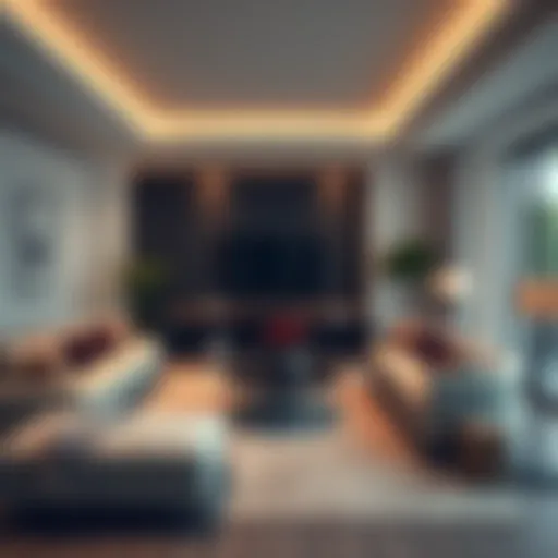 Contemporary living room showcasing modern furniture