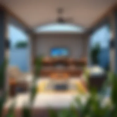 Elegant Outdoor Entertainment Space An elegant design showcasing a multi-functional outdoor entertainment space.