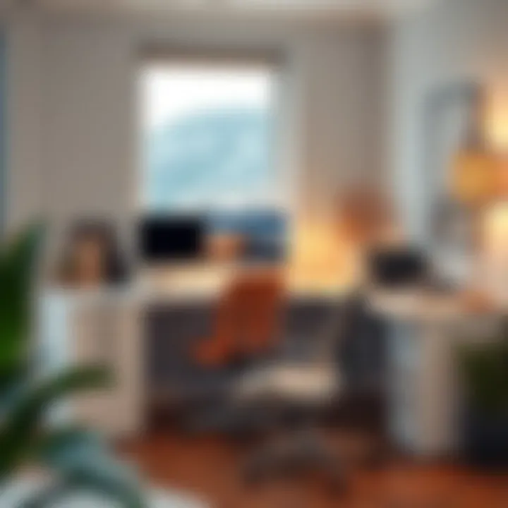 Maximizing Functionality: Corner Desk in Use Functional workspace featuring a corner desk