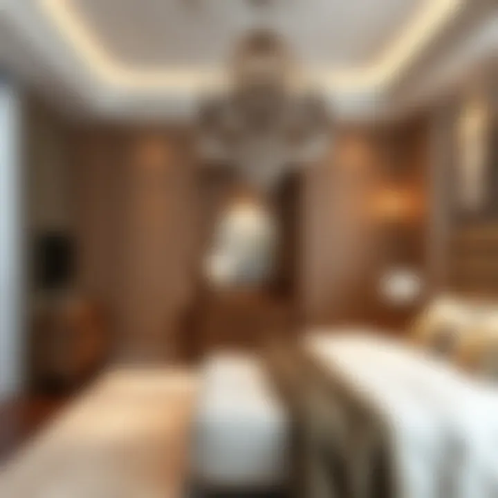 A serene bedroom environment illustrated with intricate 3D details