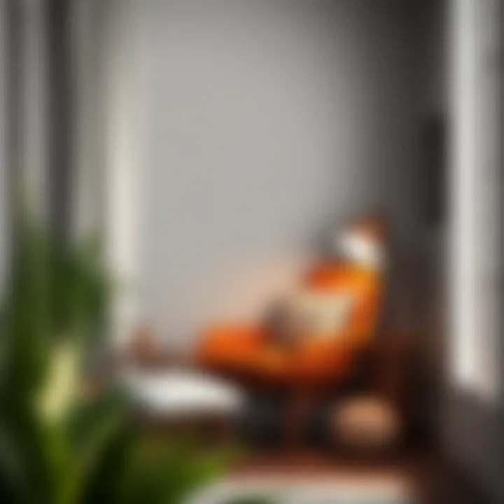 Cozy reading nook with a stylish accent chair and soft lighting