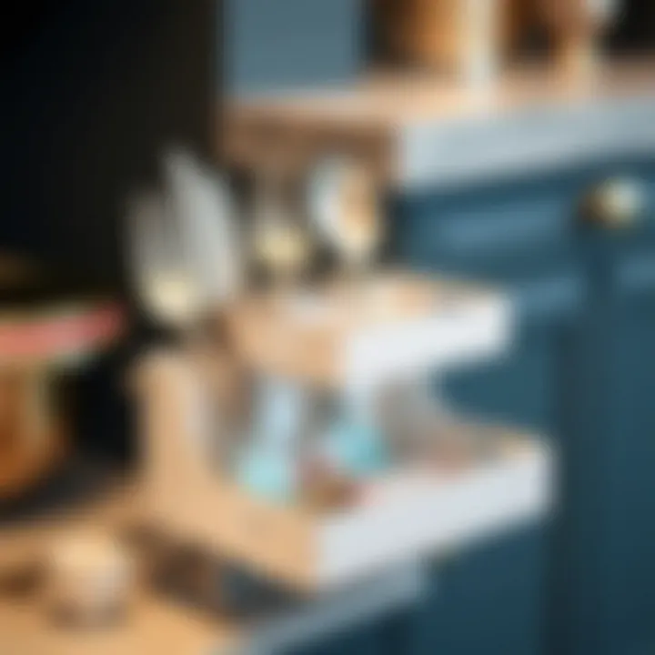 A sleek 2 tier silverware drawer organizer showcasing its elegant design and functionality.