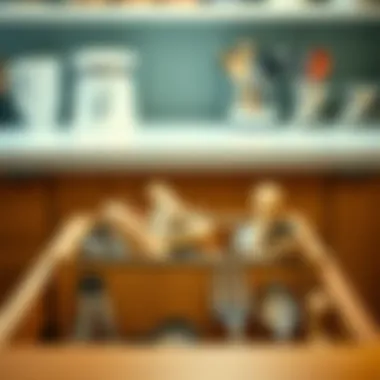 An organized kitchen drawer featuring a 2 tier silverware organizer with utensils neatly arranged.