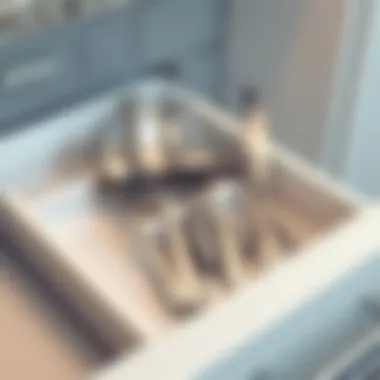 Close-up of a well-maintained 2 tier silverware drawer organizer demonstrating its durability.