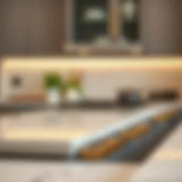 Sleek modern kitchen cabinet hardware in brass finish
