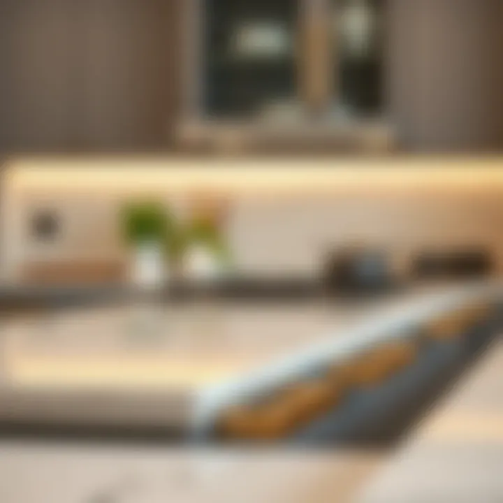 Sleek modern kitchen cabinet hardware in brass finish