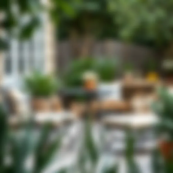 Charming Bistro Set Arrangement on a Cozy Patio Bistro set arranged on a patio with natural decor