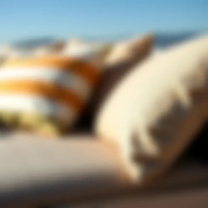 Weather-Resistant Materials Close-up of weather-resistant materials used in outdoor couch cushions