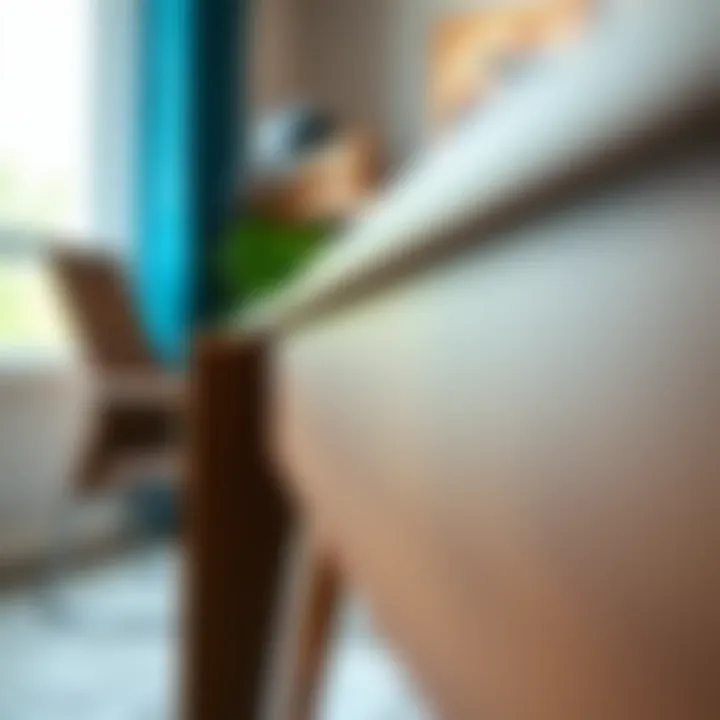 Close-up of the desk features, highlighting craftsmanship and design details