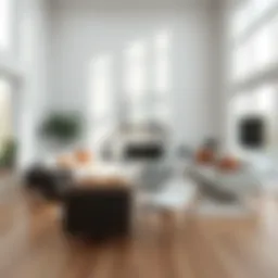 A serene Scandinavian living room featuring minimalist furniture and natural light.