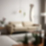 Stylish modern sleeper sofa in a minimalistic living room setting