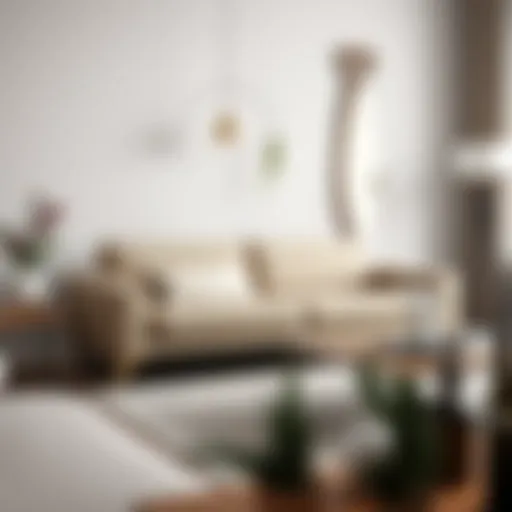 Stylish modern sleeper sofa in a minimalistic living room setting