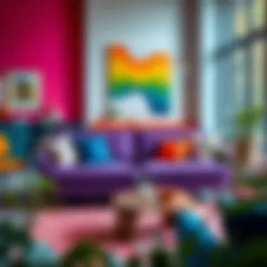 Vibrant Trends: Bold Sleeper Sofa in Contemporary Interiors Trendy sleeper sofa design with bold colors and patterns in a vibrant living space