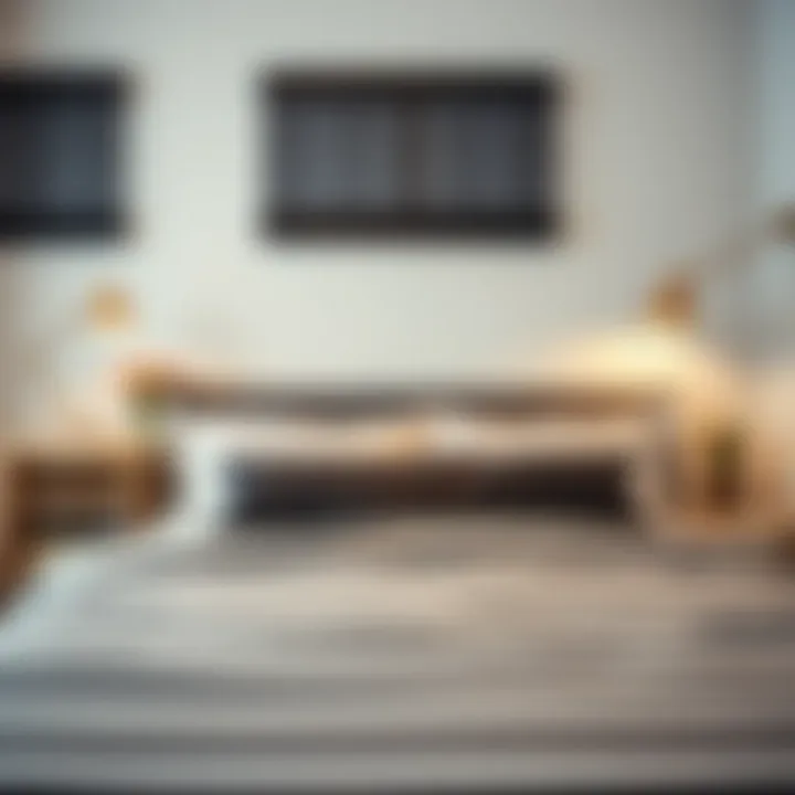 Stylish Bedroom with Striped Duvet Cover Stylish bedroom featuring a modern striped duvet cover