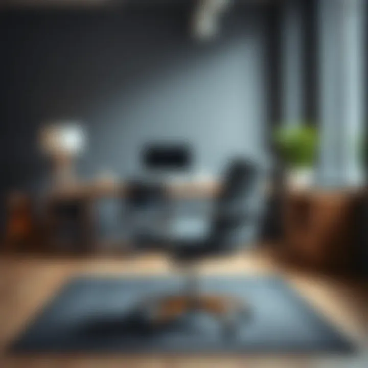 Stylish narrow desk chair with arms complementing a contemporary workspace