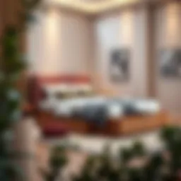 Elegant storage bed with integrated drawers