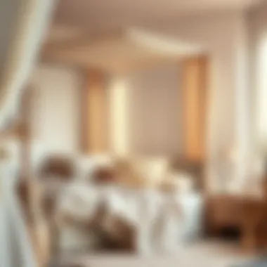 Cozy Textiles on Corner Canopy Bed Cozy corner canopy bed adorned with soft textiles