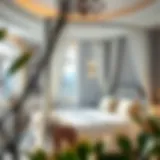 Elegant corner canopy bed in a serene bedroom setting