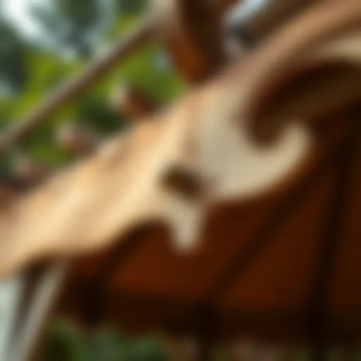 Close-up of gazebo materials and craftsmanship