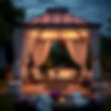 Elegant 9x12 patio gazebo with draped fabric