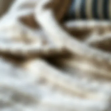 Intricate Fabric Texture Close-up of intricate fabric texture of a king bed throw