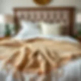 Luxurious king bed throw draped elegantly across a plush bed