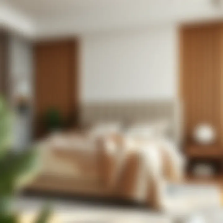 Stylish Bedroom with Coordinated Throw Stylish bedroom showcasing a king bed with a coordinated throw