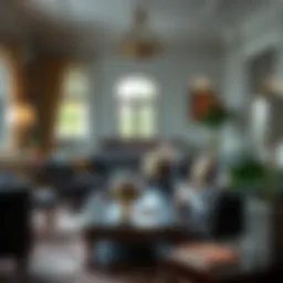 Elegant vintage Chesterfield sofa in a luxurious living room setting