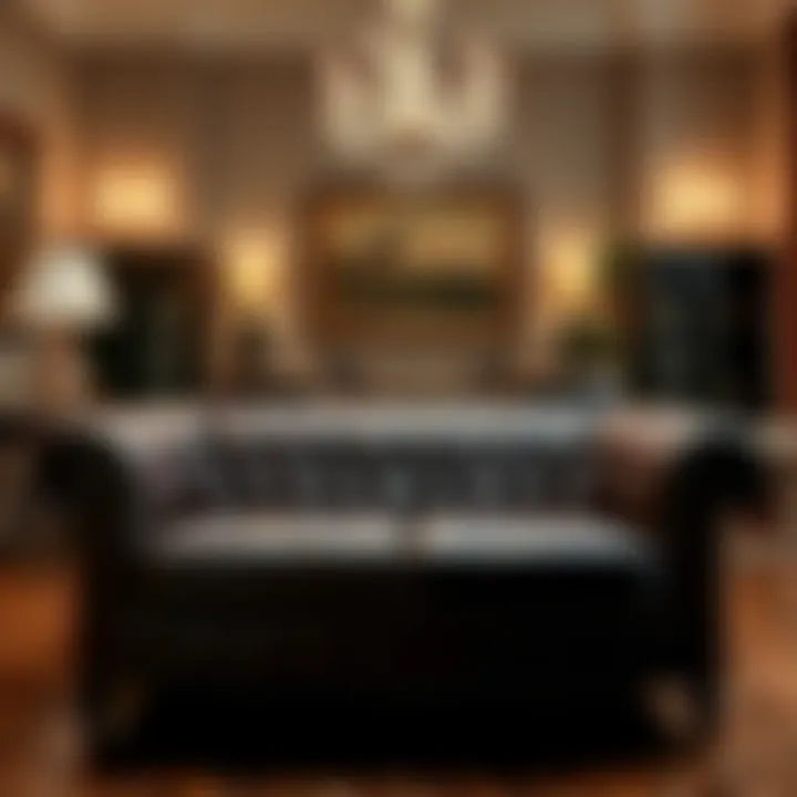 Classic Chesterfield in Luxury Luxurious living space featuring a classic Chesterfield sofa