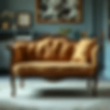 Detailed view of a restored used settee showcasing craftsmanship