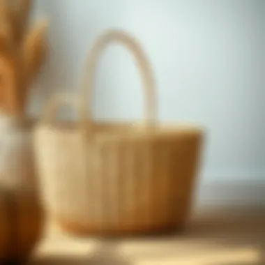 Artisan Craftsmanship: Intricate Weaving of Seagrass Baskets Mdesign seagrass basket showcasing intricate weaving techniques