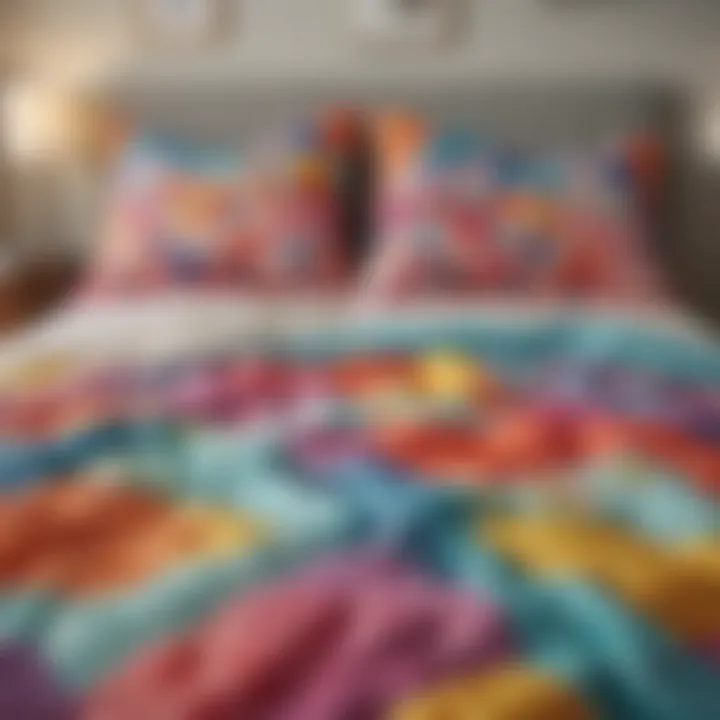 A selection of colorful bedding ideal for twin Montessori beds.