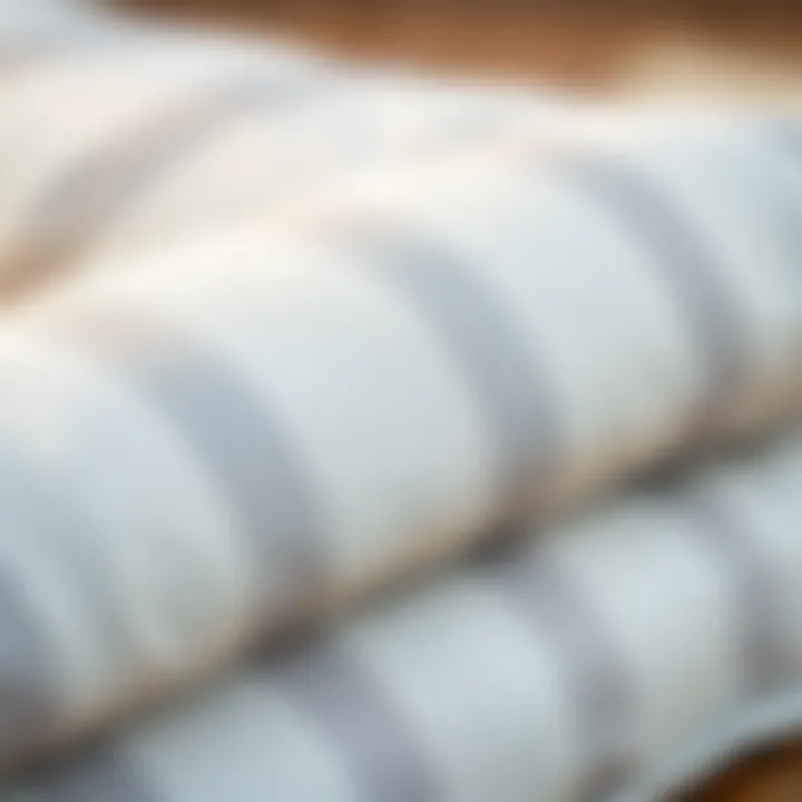 Luxurious Texture of Cabana Stripe Cushions Close-up of soft fabric texture of cabana stripe chaise lounge cushion