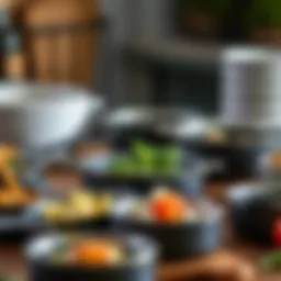 Diverse materials used in non-stick small pots