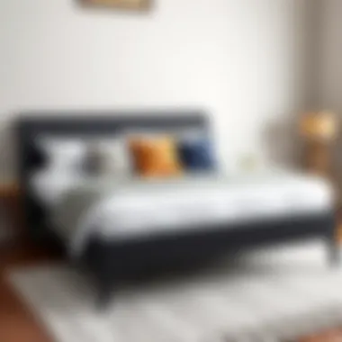 Stylish Low-Profile Twin Bed Frame Stylish low-profile twin bed frame with decorative pillows