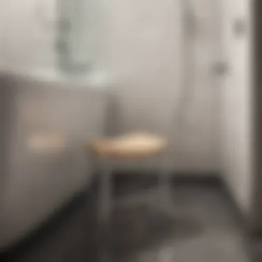 Chic Design: Corner Stool Enhancing Shower Aesthetics Chic small corner stool with a contemporary design enhancing shower aesthetics