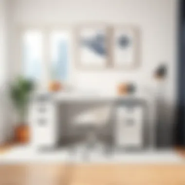 Functional White Desk with Innovative Storage Solutions Functional white desk with storage solutions and keyboard drawer integration