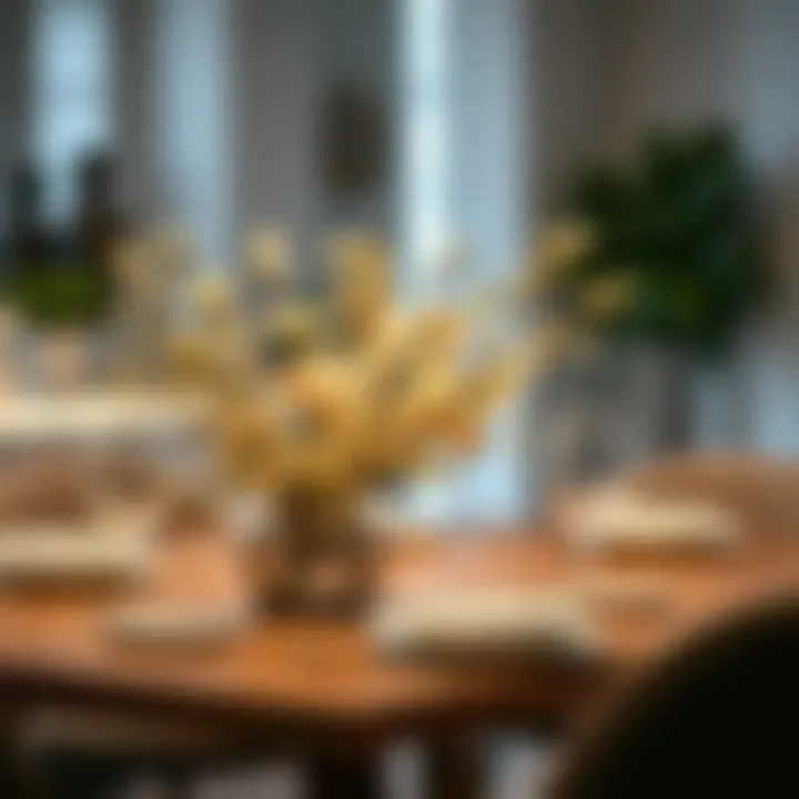 Elevating Dining Aesthetics with Faux Florals Stylish arrangement of faux floral branches on a dining table