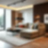 Elegant fold-out couch in a modern living room setting