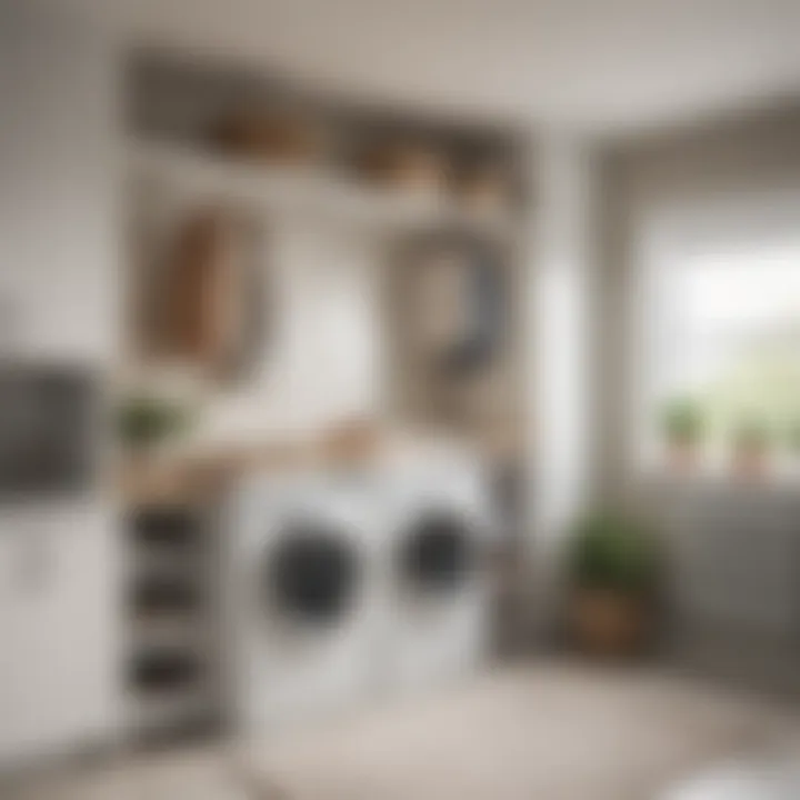 An elegant fold-out drying rack in use, illustrating its functionality during laundry tasks.