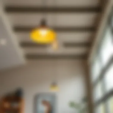 Stylish Lighting for Sloped Ceiling Spaces Stylish lighting arrangement enhancing a sloped ceiling space