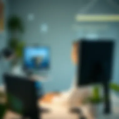 A user comfortably working at a height-adjustable desk