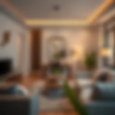 Home interior featuring wireless lamp control