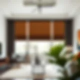 Elegant honeycomb darkening shades in a modern living room setting