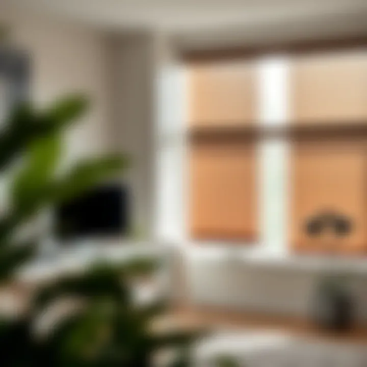 Honeycomb shades enhancing natural light control in a workspace