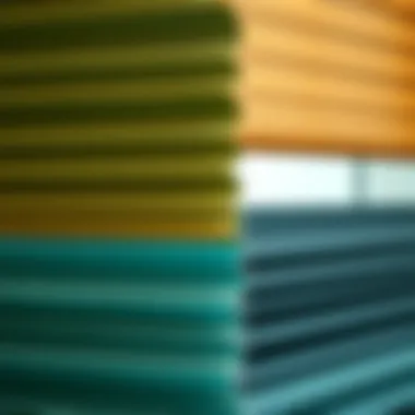Close-up of honeycomb shades showcasing texture and color options