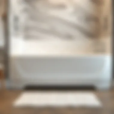 Detailed view of shower base material quality