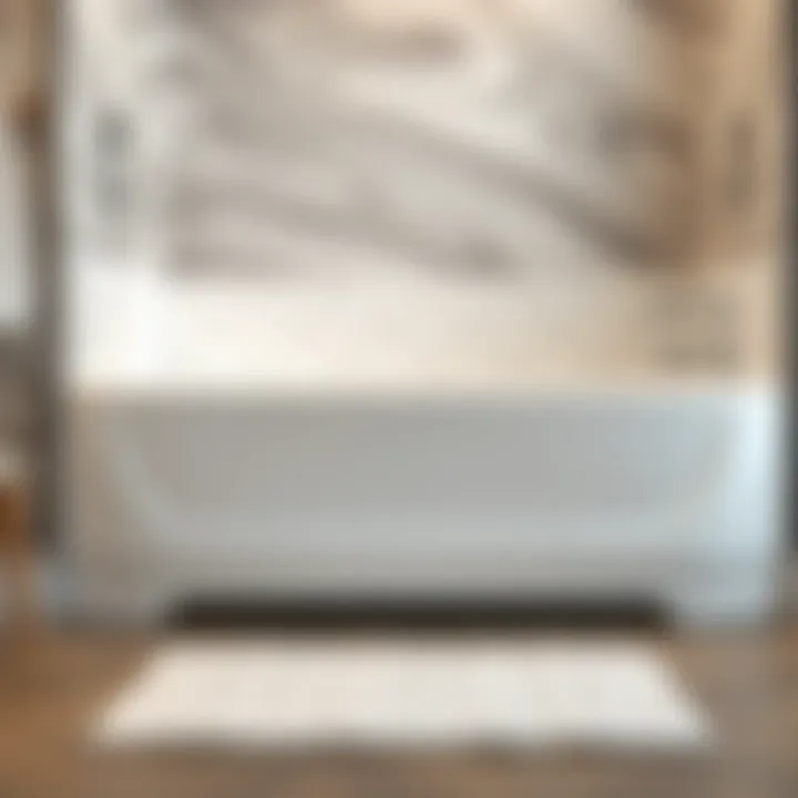 Detailed view of shower base material quality