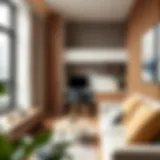 Stylish multi-functional furniture in a micro apartment