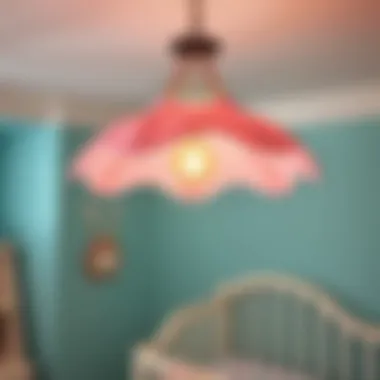 Whimsical Design in Nursery Lighting Whimsical nursery hanging light in soft pastel colors